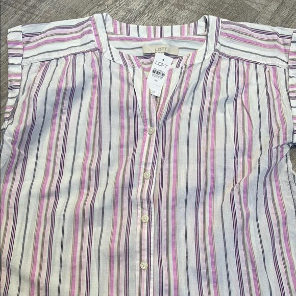 LOFT Tops - LOFT Multicolor Striped Blouse~ NWT